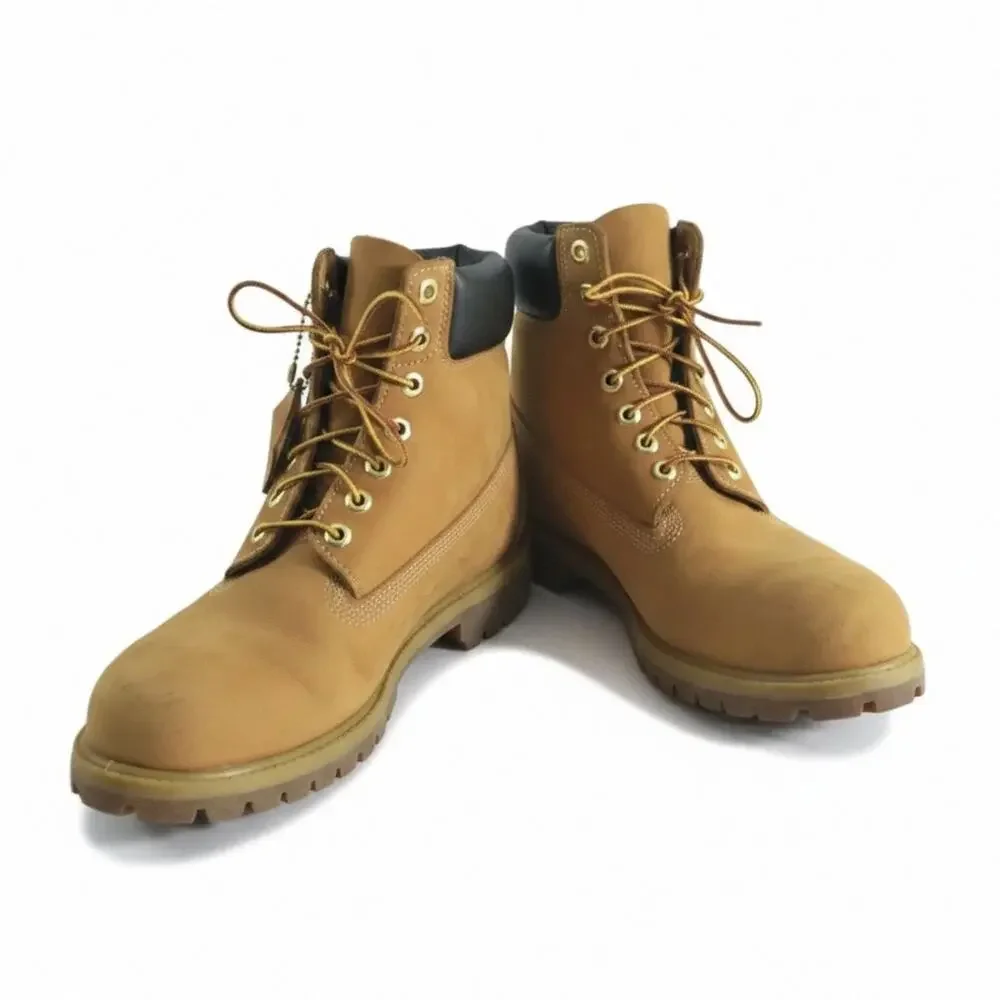 Timberland Premium 6 Inch Waterproof Boots Men's Size 9.5 Wheat Nubuck Leather